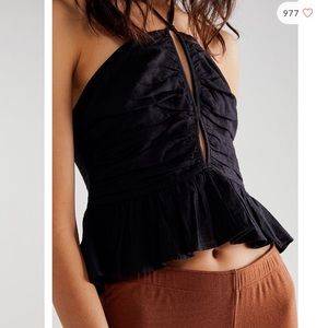 Free People Dandelion Solid Halter Top
